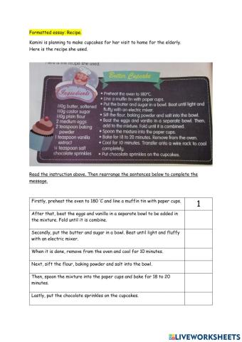 Recipe: Butter cupcake