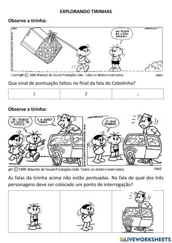 Explorando tirinhas