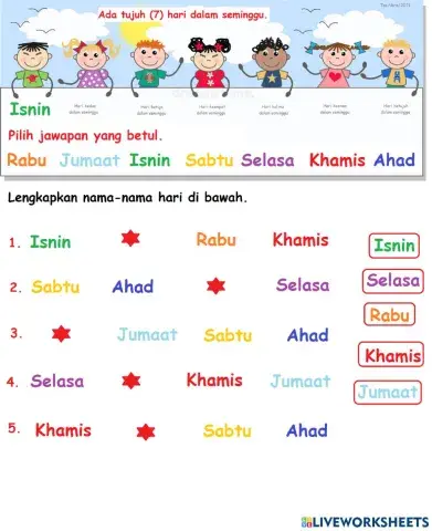 Hari-hari dalam seminggu