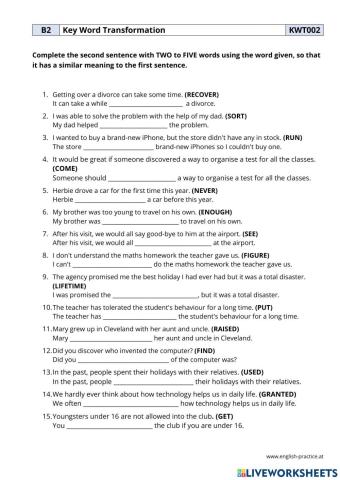 Key word transformation