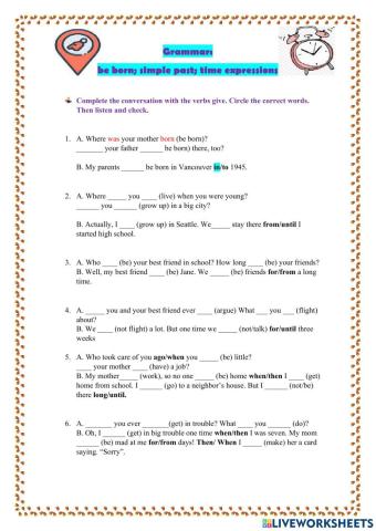 UCE. A2.1 Past Simple