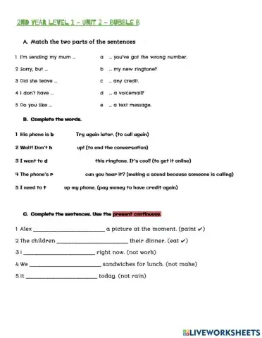 Test Unit 2 - English plus 2