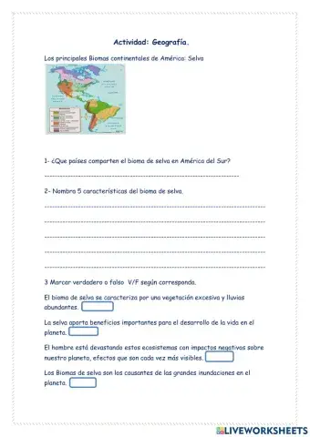 Biomas de América: Selva