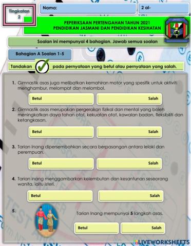 Peperiksaan Pertengahan Tahun Tingkatan 2