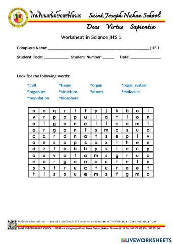 Organization of Living Things