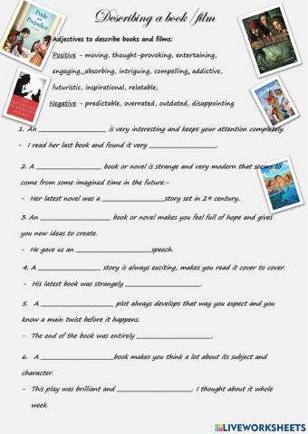 Adjectives to describe books and movies