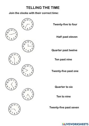 Telling the time