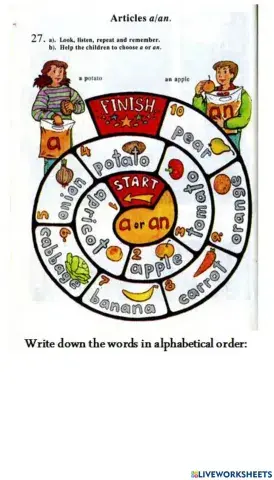 Fruits and vegetables