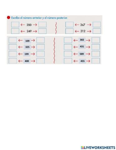 Numero anterior y posterior