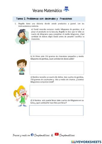 Problemas con decimales y fracciones 2