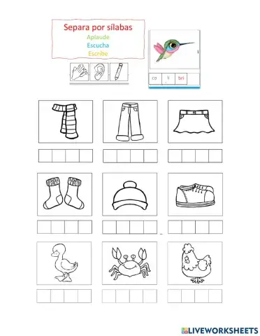 Separar por sílabas