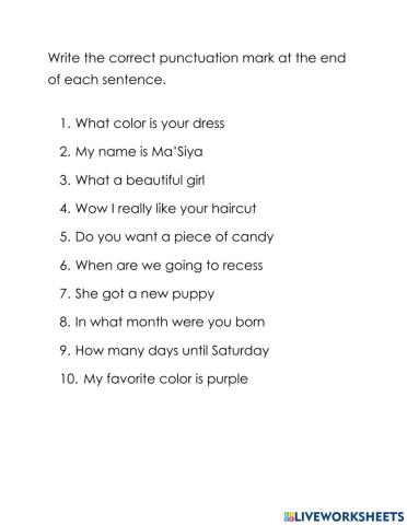 Add Punctuation to the End of the Sentence