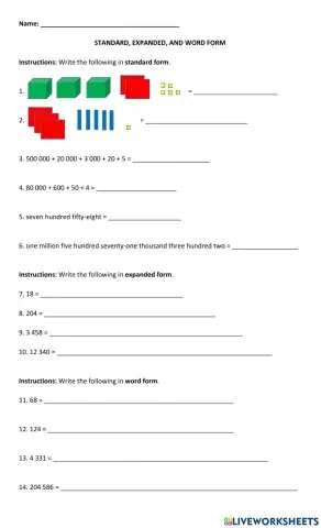 Standard, Expanded, and Word Form