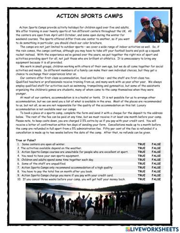 Action Sports Camps PET Reader