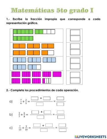 Ejercicios de matemática para 5to grado I