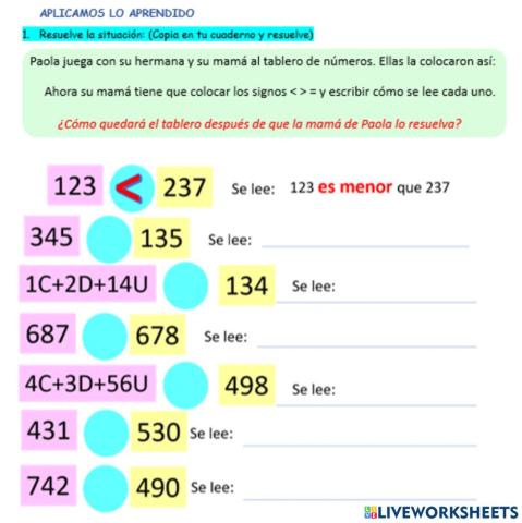 Comparación de números