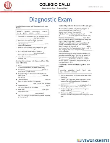 Diagnostic Exam