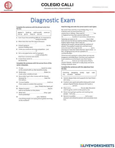 Diagnostic Exam