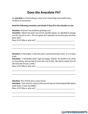 Does the anecdote fit?