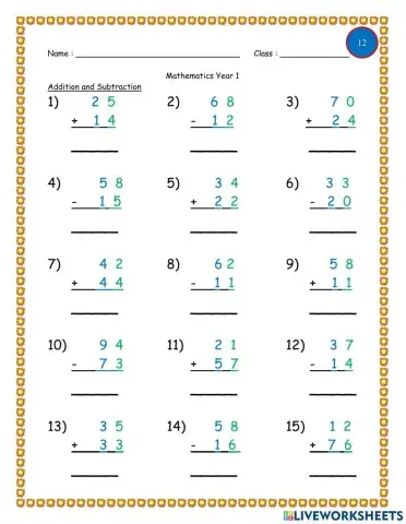 Addition and subtraction
