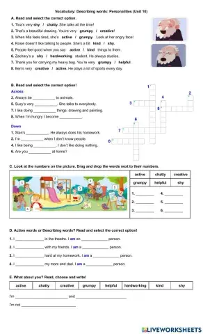 Vocabulary: Describing Words: Personalities