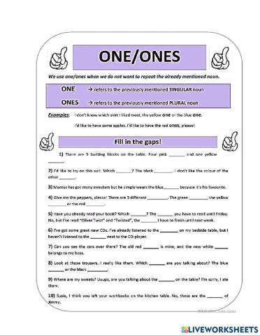 Substitution one-ones