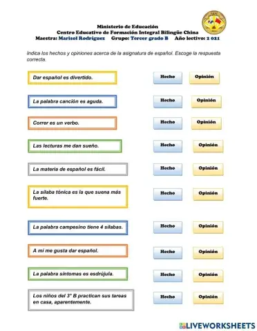 Hechos y opiniones II