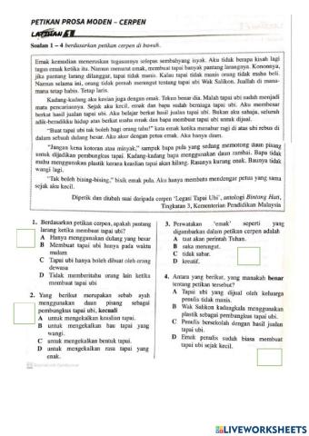 Latihan pemahaman antologi