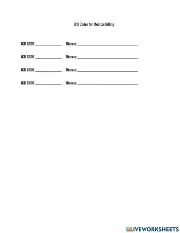 ICD codes for Medical Billing