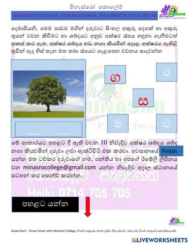 Minasro Preschool - Sinhala reading
