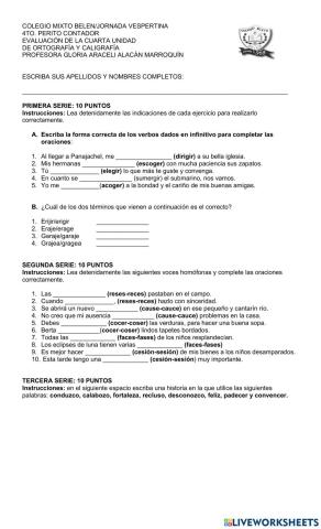 ORTOGRAFÍA-4TO. BIMESTRE