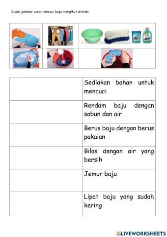 Langkah-langkah mencuci baju
