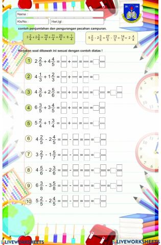 Penjumlahan pecahan