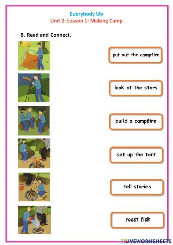 Everybody Up 5: Unit 2: Lesson 2: Making Camp B