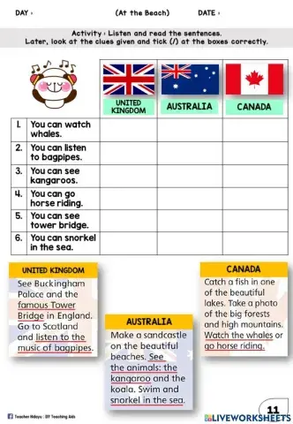 At the Beach Year 2 (Listen, Read and Tick)