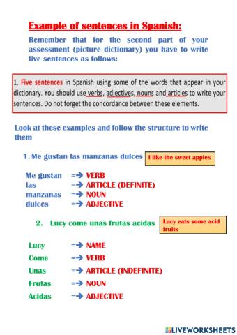 Como estructurar oraciones en espanol