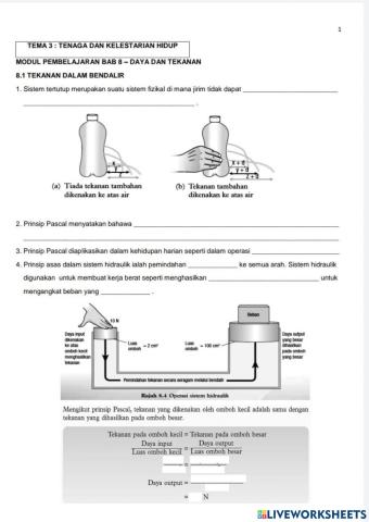 Tekanan Dalam Bendalir
