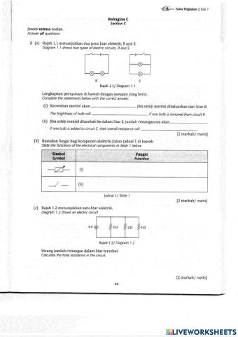 7.2 Pengaliran arus elektrik dalam litar bersiri dan litar selari (2)