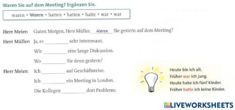 6-haben, sein im Präteritum