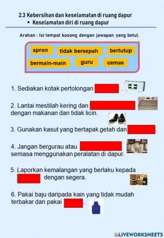 2.3 Kebersihan dan keselamatan di ruang dapur