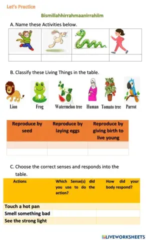 MRS (Movement, Reproduction and Sensitivity)