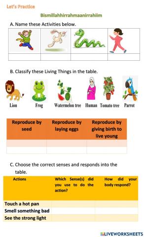 MRS (Movement, Reproduction and Sensitivity)