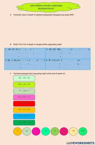 Lkpd operasi hitung campuran bilangan bulat