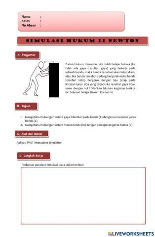 Lkpd simulasi hukum ii newton