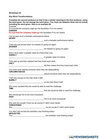 Key Word Transformation 34