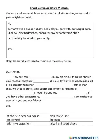 Short Communicative Message