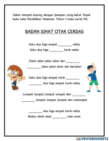 Pendidikan muzik tahun 1 - badan sihat otak cerdas