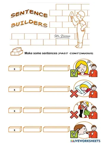 Past Continuous (Sentence Builders)