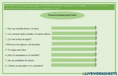 Production orale en clase