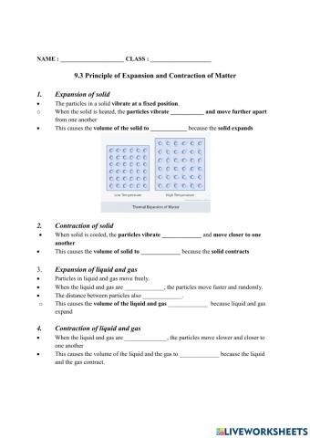 Principle of contraction expansion matter